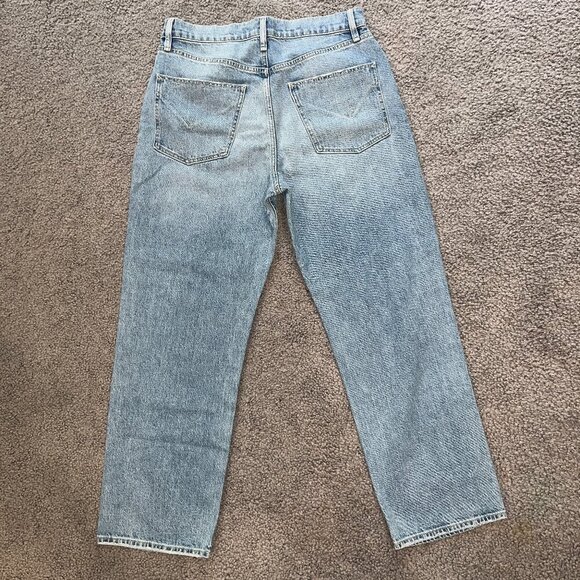 HUDSON JADE HIGH RISE STRAIGHT LOOSE FIT CROP JEANS in PARADISE WASH EUC Size 29 - Picture 4 of 12